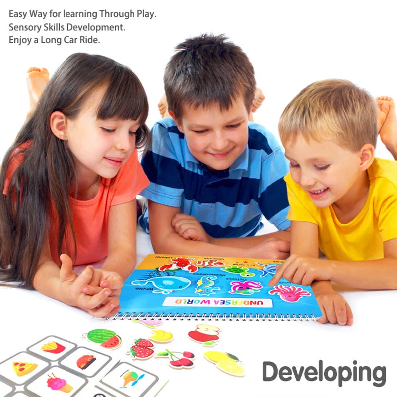 Montessori Busy Book Children Toys: DIY Paste & Educational Set