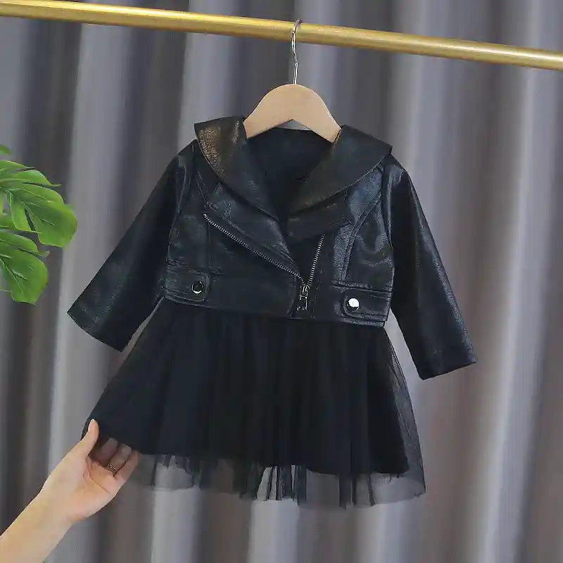Elegant Black Jacket Baby Dress - Stylish and Warm
