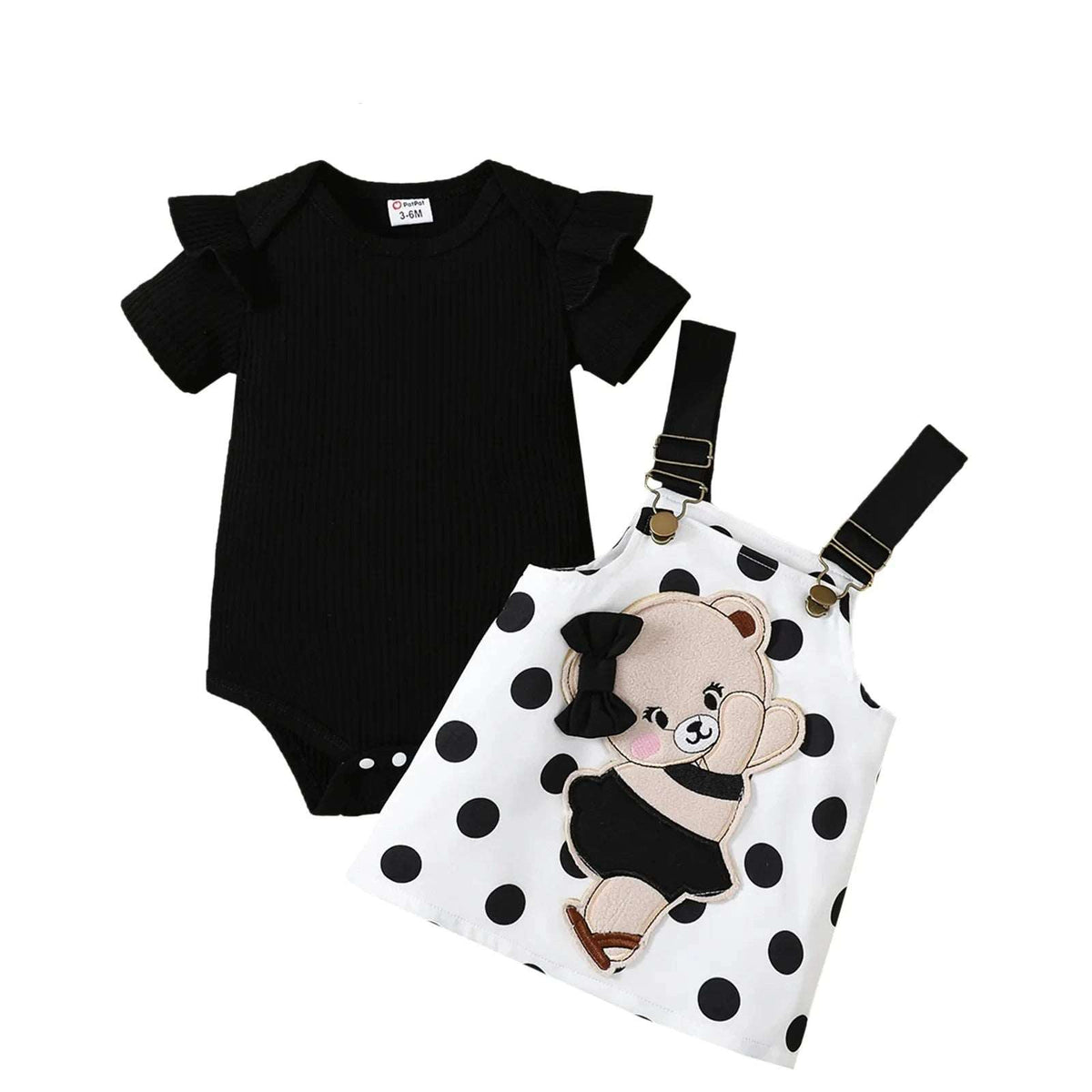 Baby Dresses with Ruffle and Polka Dot Graphic Bear - For all baby