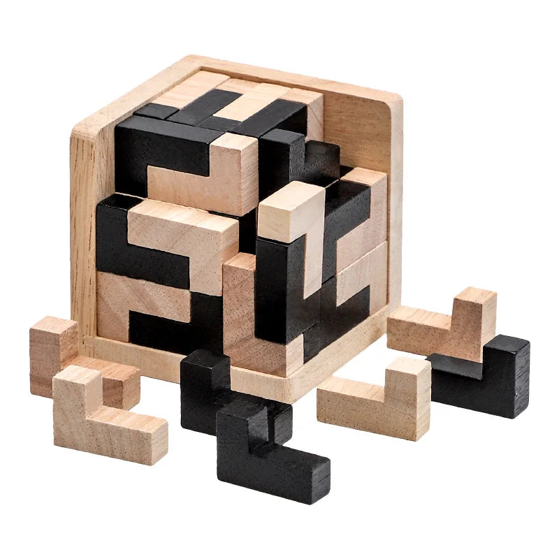 Creative 3D Wooden Cube Puzzle: Enhancing Kids' Creativity and Coordination