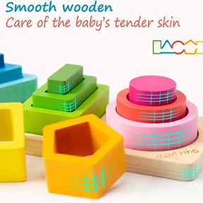Montessori Wooden Sorting Stacking Toys - Develops Fine Motor Skills and Cognitive Abilities