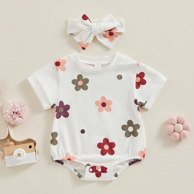 Newborn Baby Girl Romper: Sleeveless Floral Jumpsuit