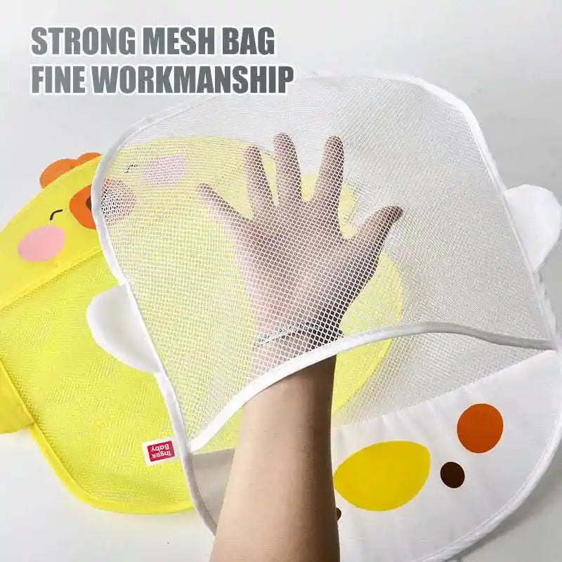 Net Toy Storage Bag with Strong Suction Cup and Ventilated Design