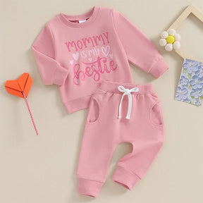 Toddler Baby Girl Valentines Day Love Outfits: Letter Print & Casual Style