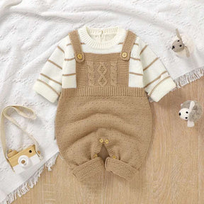 Baby Rompers: Knitted Long Sleeve Jumpsuits