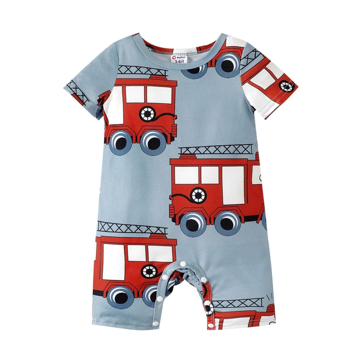 Baby Jumpsuit with Fire Engine Print - For all baby