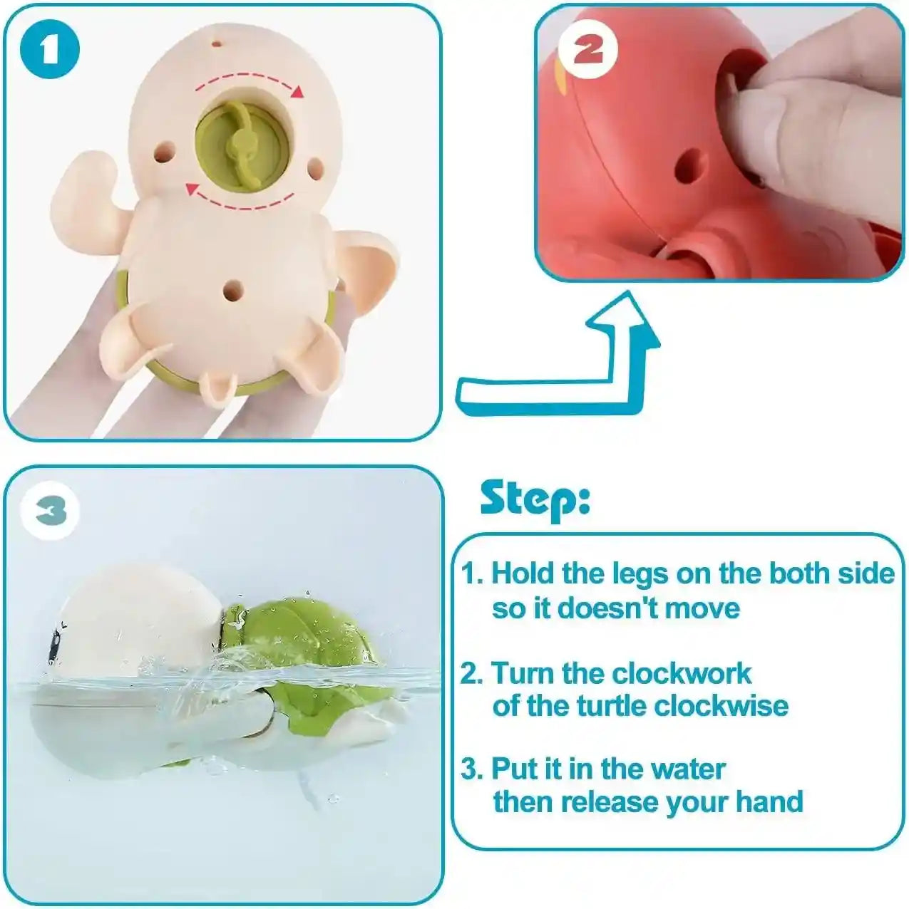 Wind-up Turtles for Bathtime Adventures! - For all baby