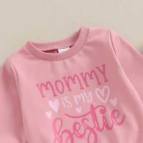 Toddler Baby Girl Valentines Day Love Outfits: Letter Print & Casual Style
