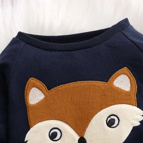 Cartoon Fox Pattern Navy Baby Long-sleeve - For all baby