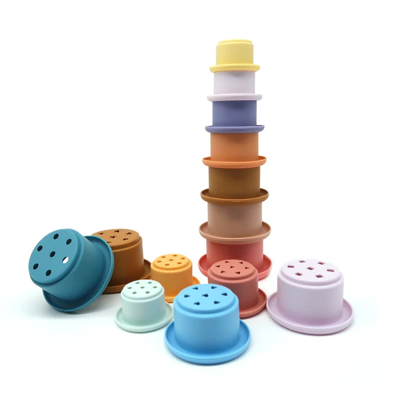 Baby Silicone Stacking Cups: Educational & BPA-Free