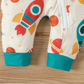 Baby Long-Sleeve Zipper Jumpsuits Set 2-Pack