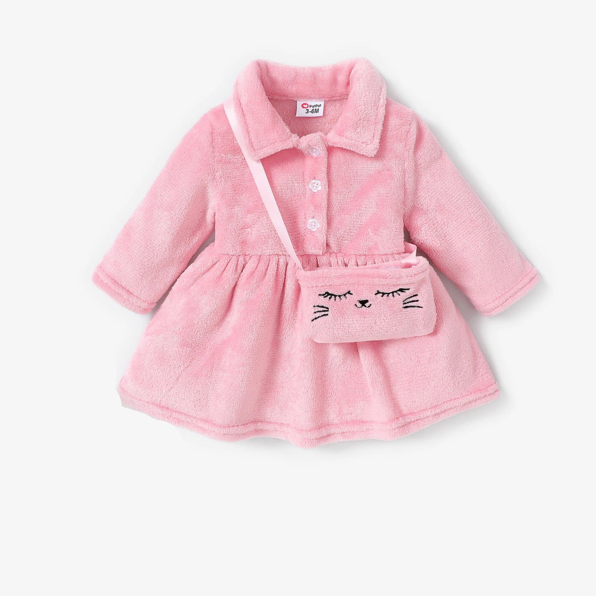 Adorable Baby Girl Dress Set with Cute Cat Bag