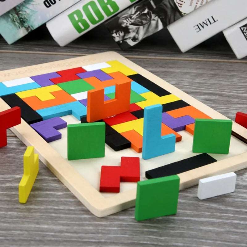 Creative 3D Wooden Tangram Puzzle: Enhancing Kids' Creativity and Coordination - Block